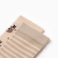 Новый год.Гольфы детские 2 пары Крошка Я, 10-12 см, бежевый