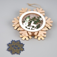 Ёлочная игрушка &laquo;Снеговик и олень&raquo;, от батареек, свечение тёплое белое