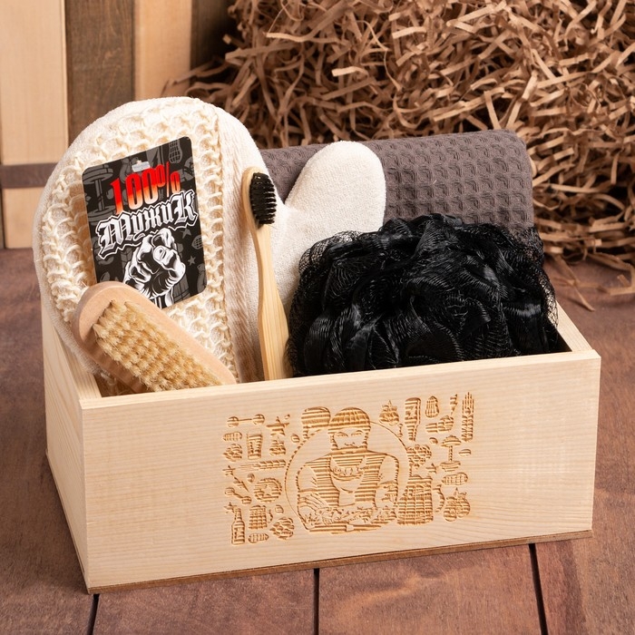 Набор подарочный Этель Набор подарочный Этель "100% мужик", полотенце и аксессуары