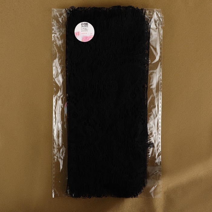 Кружево реснички, 215 мм × 3 ± 0,5 м, цвет чёрный Кружево реснички, 215 мм × 3 ± 0,5 м, цвет чёрный