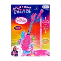 Музыкальная гитара, звук, свет, цвет синий Музыкальная гитара, звук, свет, цвет синий