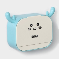 Мыльница &laquo;Барашек&raquo;, пластик, 15,5&times;10,5&times;4 см, цвет голубой