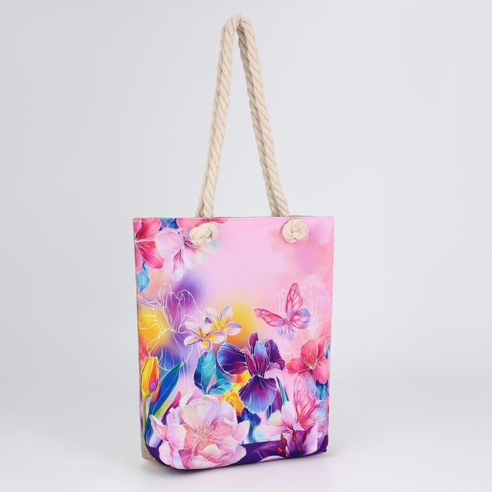 Сумка женская пляжная Сумка женская пляжная "Цветы", 35х40 см
