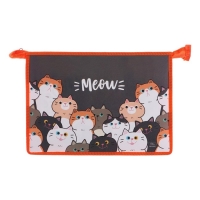 Папка для труда А4, 325 х 230 х 100 мм, молния сверху, пластиковая, ПТР-22 "Коты" Папка для труда А4, 325 х 230 х 100 мм, молния сверху, пластиковая, ПТР-22 "Коты"