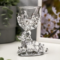 Подсвечник пластик, стекло "Бабочка" серебро 12х7,5х6 см Подсвечник пластик, стекло "Бабочка" серебро 12х7,5х6 см