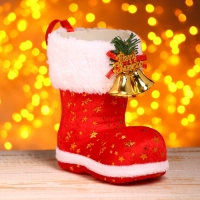 Подарочная упаковка «Сапожок», с колокольчиками, цвет красный Подарочная упаковка «Сапожок», с колокольчиками, цвет красный