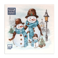 Новогодние салфетки бумажные Home Collection &laquo;Дружная семья&raquo;, 3 слоя, 33х33 см, 20 шт