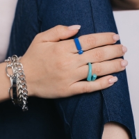 Кольцо набор 3 штуки &laquo;Формы&raquo;, цвет белый, синий, зелёный, безразмерные