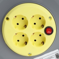 Удлинитель мороз-кий на катушке Luazon Lighting ECO, 4 роз, 25 м, 16 А, КГ 3х1.5 мм2,с выкл