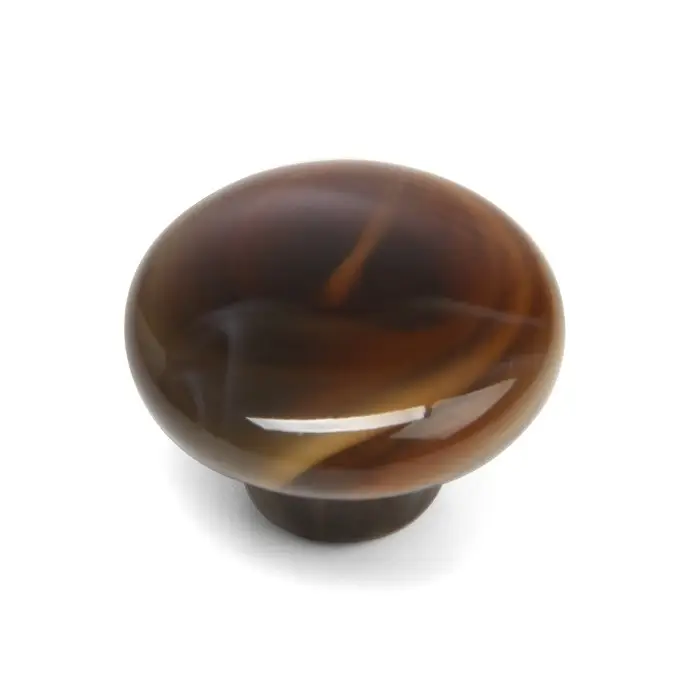 Ручка-кнопка CAPPIO, d=33 мм, акрил, цвет коричневый