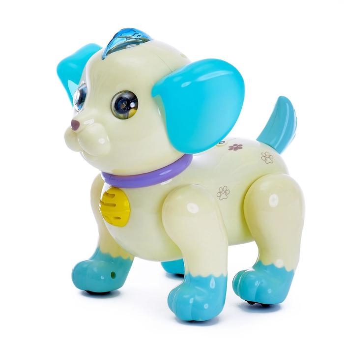 Робот собака &laquo;Умный питомец&raquo; ZHORYA, на пульте управления, интерактивный: звук, свет, танцующий, музыкальный, на батарейках, на русском языке, бежево-коричневый