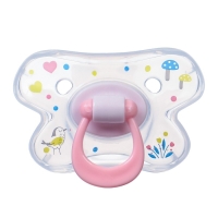 Соска - пустышка силиконовая ортодонтическая, от 12 мес., с колпачком + держатель &laquo;Зайка&raquo;, цвет розовый