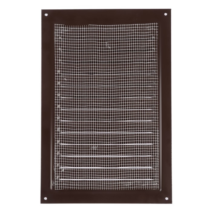 Решетка вентиляционная ZEIN Люкс РМ2030КР, 200 х 300 мм, с сеткой, металлическая, коричневая Решетка вентиляционная ZEIN Люкс РМ2030КР, 200 х 300 мм, с сеткой, металлическая, коричневая
