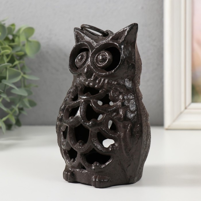 Подсвечник чугун на 1 свечу "Филин" 7,5х8,5х13,5 см