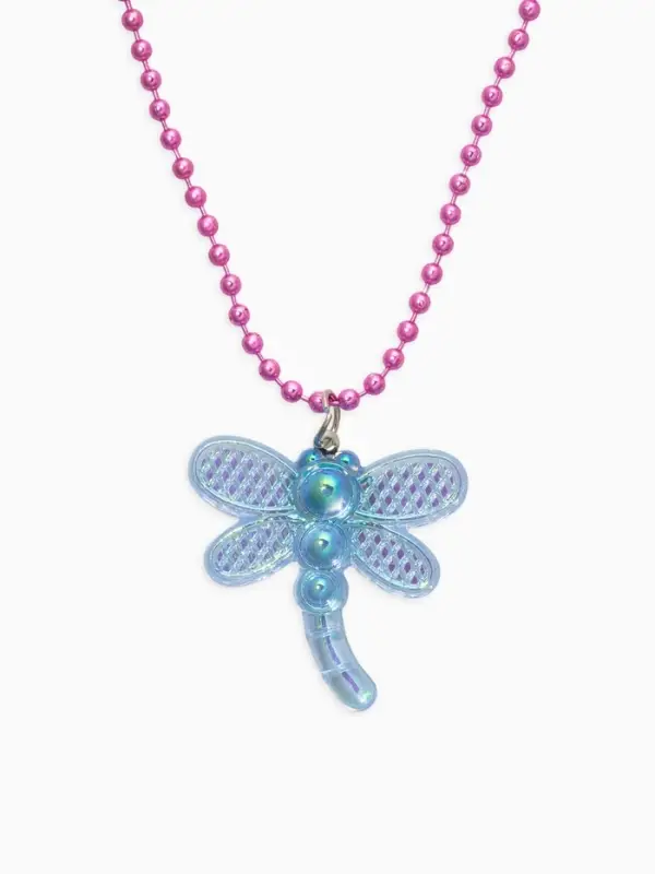 Набор детских украшений "Выбражулька" стрекоза, 2 предмета: кулон, пусеты, цвет голубой
