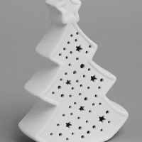 Светодиодная фигура "Елка звезды" 9.7х4.5х13.7 см, 1 LED, LR44x3(в компл.), свечение тёплое белое