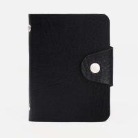 Визитница на кнопке, 12 карт, цвет чёрный Визитница на кнопке, 12 карт, цвет чёрный