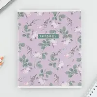 Тетрадь в клетку, 48 л., А5, на скрепке, блок №2 &laquo;Цветы&raquo; МИКС