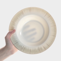 Тарелка глубокая WY Golden rays, d=22 см, фарфор, белая Тарелка глубокая WY Golden rays, d=22 см, фарфор, белая