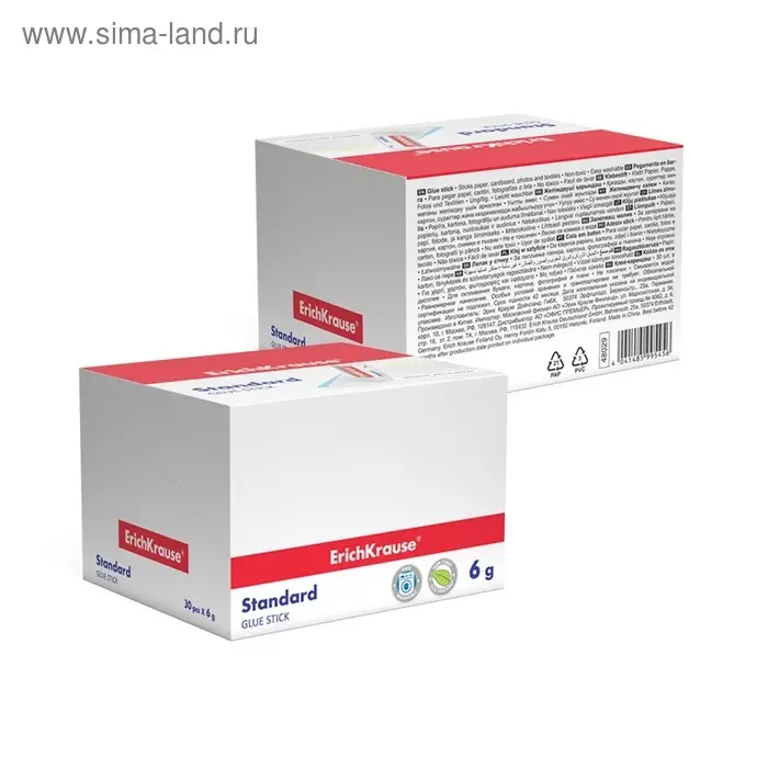 Клей-карандаш ErichKrause Standard, 6 г, быстрое склеивание