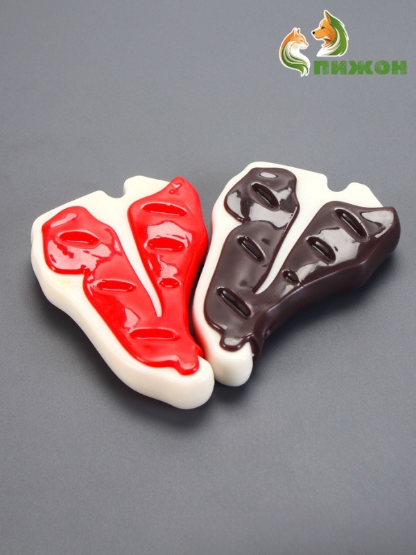 Игрушка для собак Игрушка для собак "Стейк" Пижон Premium, 10,5 см, TPR+нейлон, микс цветов