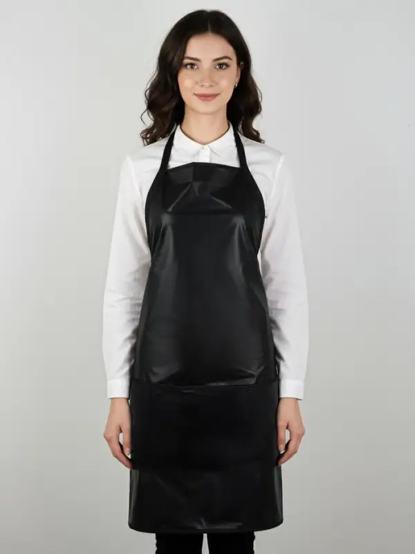 Фартук парикмахерский, одностронний, 3 кармана, чёрный