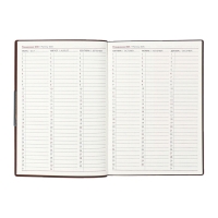 Еженедельник датир 2025г мягк обл иск кож А6+ 80л ESCALADA, тис ф, кр бл 70 г/м&sup2;, кор-ый