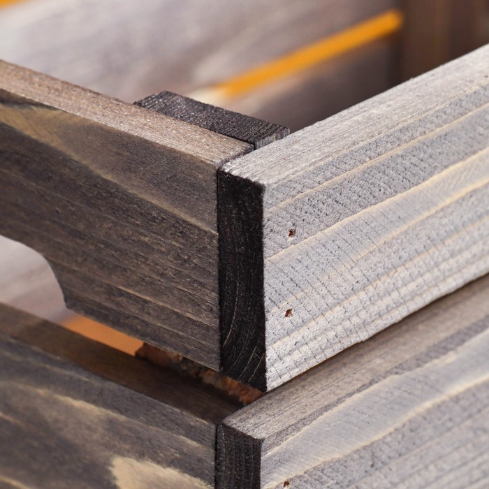 Кашпо - ящик деревянный 30х20х14,5 см состаренный дуб Кашпо - ящик деревянный 30х20х14,5 см состаренный дуб