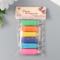 Глиттер набор 6 бутылочек "Пастель", вес глиттера в 1 бут - 1,2 гр, цвет микс