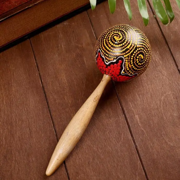 Сувенирный музыкальный инструмент Маракас &laquo;Голубая волна&raquo;, 26&times;8&times;8 см, МИКС