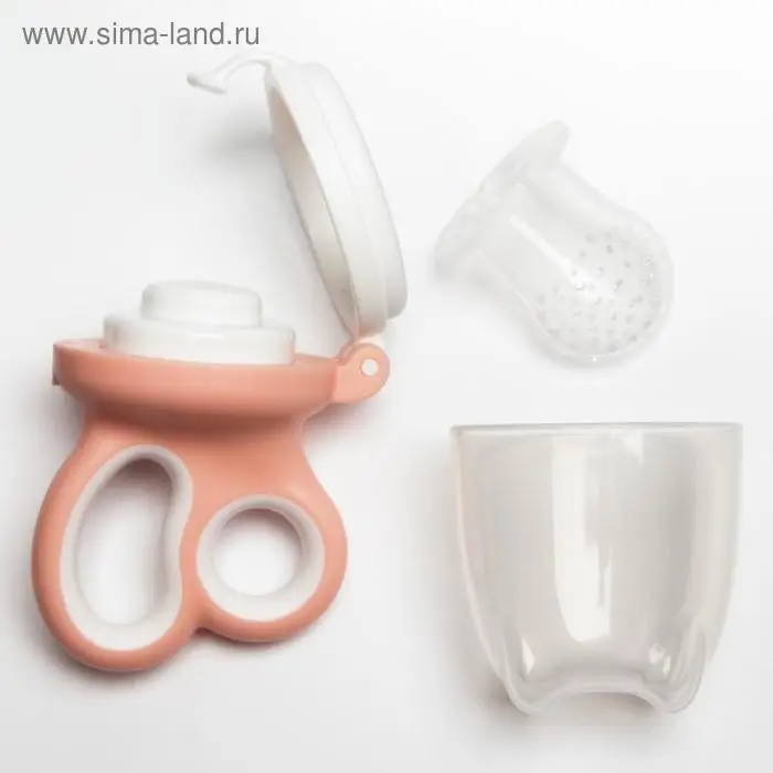 Ниблер с силиконовой сеточкой &laquo;Ножнички&raquo;, цвет розовый