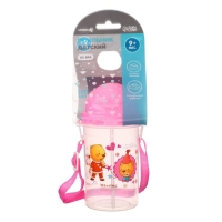 Поильник детский с силиконовой трубочкой, 350 мл., цвет МИКС Поильник детский с силиконовой трубочкой, 350 мл., цвет МИКС