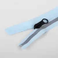 Молния &laquo;Спираль&raquo;, №5, разъёмная, со светоотражающей полосой, замок автомат, 80 см, голубая