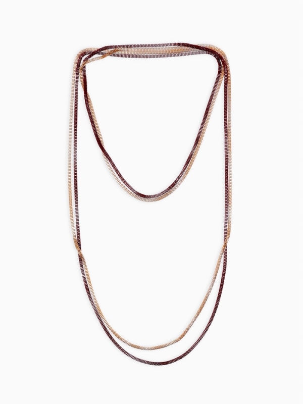 Бусы 2 нити &laquo;Трансформер&raquo; (несколько способов носки), цвет красно-золотой, 118 см