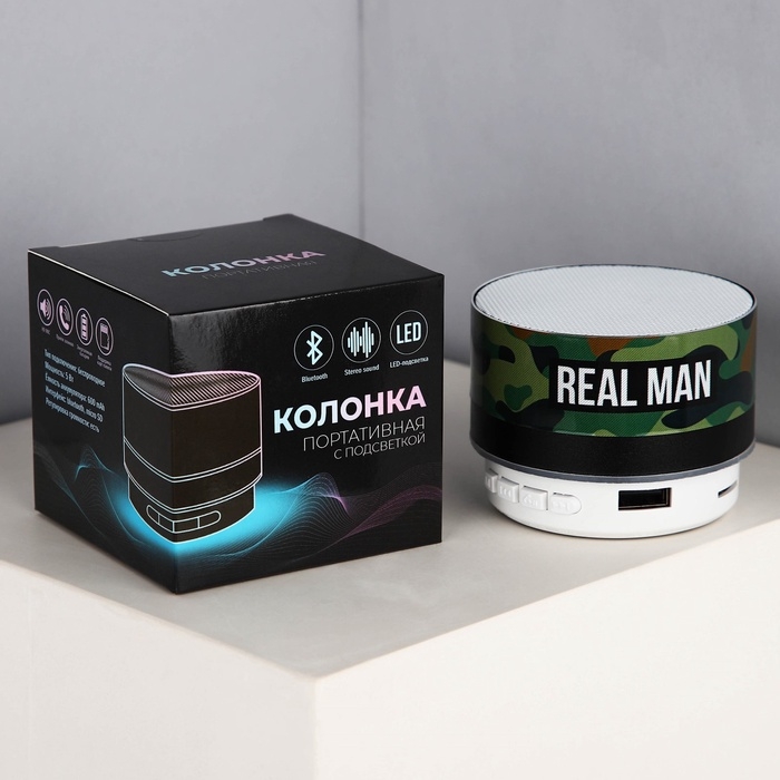 Портативная колонка &laquo;Real man&raquo;, модель PS-03, 4,9 х 7 см