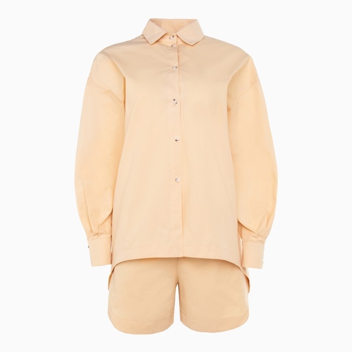 Костюм женский (рубашка, шорты) MINAKU: Oversize цвет бежевый, размер 46 Костюм женский (рубашка, шорты) MINAKU: Oversize цвет бежевый, размер 46