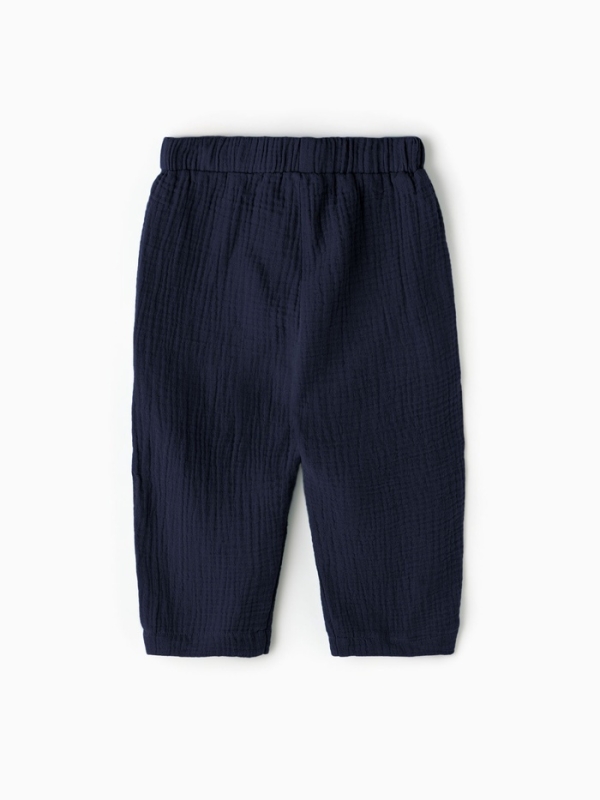 Брюки из муслина для мальчика KAFTAN, рост 116 см, синие