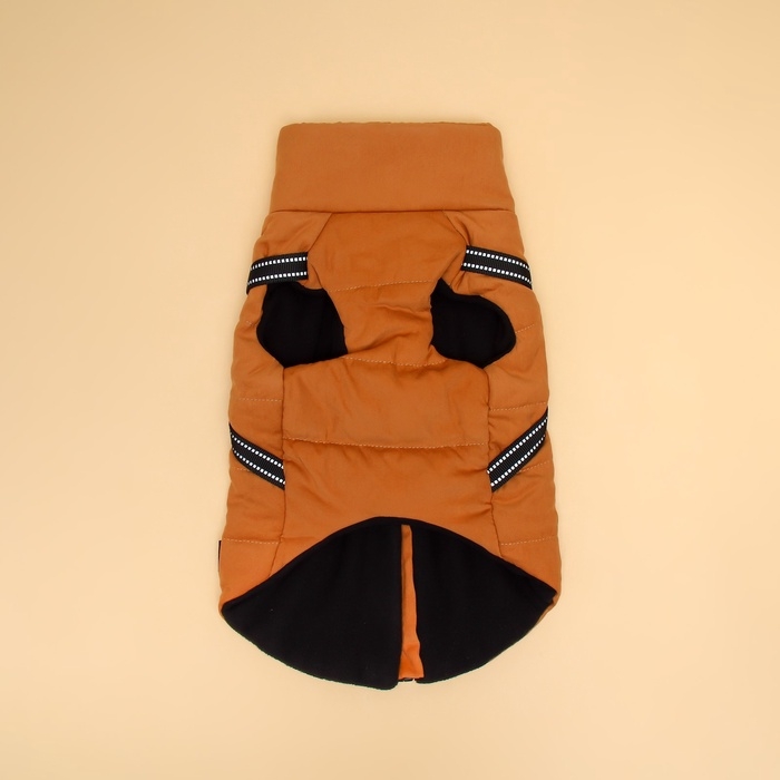 Куртка для собак со шлейкой, размер L (ДС 35, ОГ 45, ОШ 35 см), горчичная