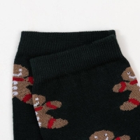 Носки новогодние мужские &laquo;Печеньки&raquo; цвет тёмно-зелёный, размер 25