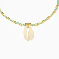 Браслет "Виколия" длина 16 см, цв. бирюзовый, золотистый