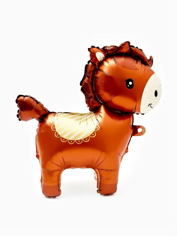Воздушный шар фольгированный 3D 25" "Лошадка" цвет коричневый, под воздух