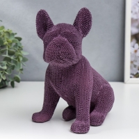 Сувенир полистоун "Французский бульдог фиолет" барашковый сидит 19,5х12х16 см