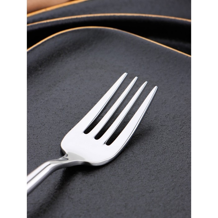 Вилка десертная из нержавеющей стали &laquo;Торнбери&raquo;, длина 18,2 см, толщина 6 мм, цвет серебряный