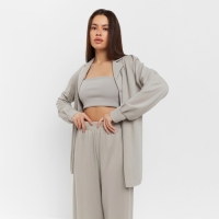 Комплект женский (рубашка, брюки, топ) KAFTAN "Base" р. 42, серый Комплект женский (рубашка, брюки, топ) KAFTAN "Base" р. 42, серый