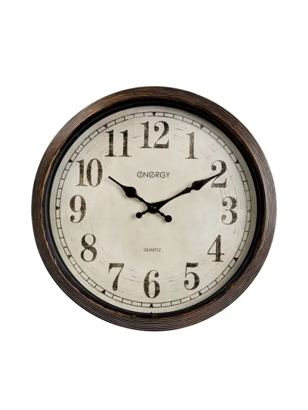 Часы настенные ENERGY ЕС-155, интерьерные, d-30.5 см, плавный ход, коричневые