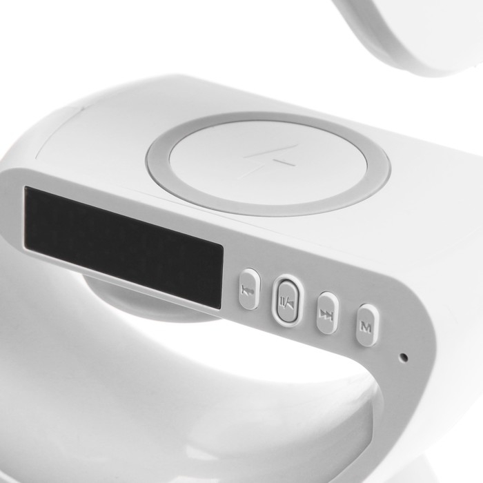 Портативная колонка- ночник G63, 15 Вт колонка, 15 W зарядка, 1800 мАч, подсветка, белая