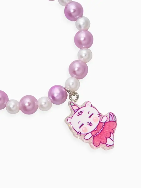 Браслет детский набор 3 шт. "Выбражулька" котик, единорог, силиконовый, разноцветный