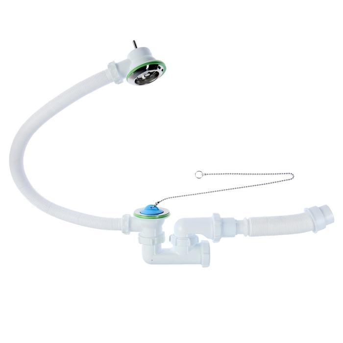 Сифон для ванны Akvater, 1 1/2"х40 мм, регулируемый, с гофрой 40х40/50 мм