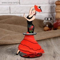 Салфетница деревянная &laquo;Девушка танцовщица с розой&raquo;, цветная наклейка