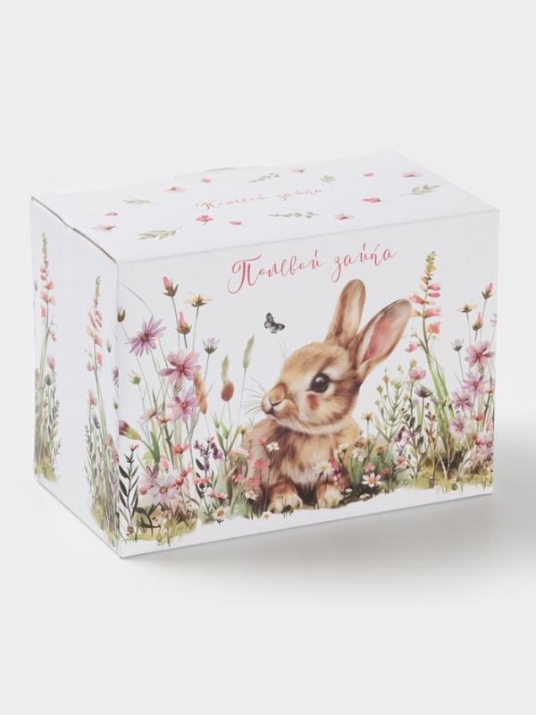 Масленка Доляна "Зайка" цвет белый  17х12х8,5 см